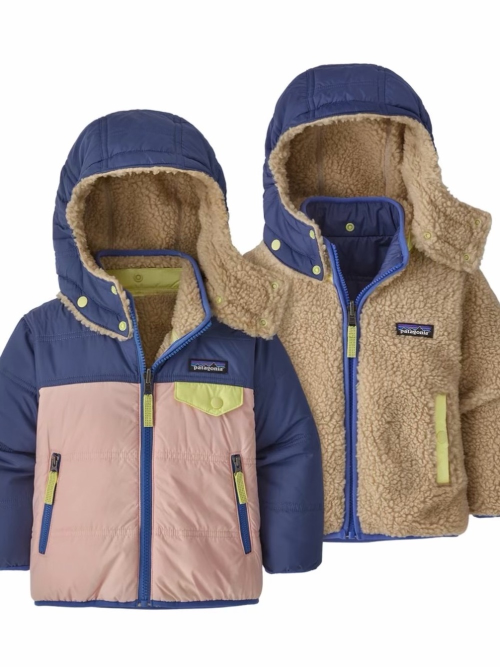 Patagonia Tribbles Reversible Toddler Jacket - Navy & Pink